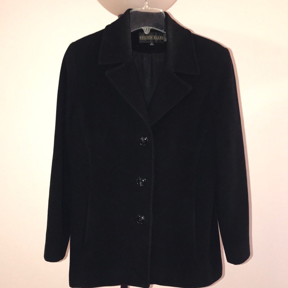 Kristen Blake black coat